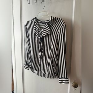 Zara Black and White Shirt with Shoulder Pads, Worn once